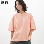 UNIQLO - хлопковая оверсайз футболка - 11 PINK