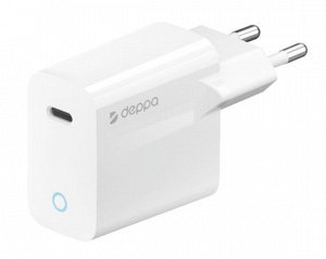 СЗУ-1USB-C Deppa, PD, 20W, белый, 11424