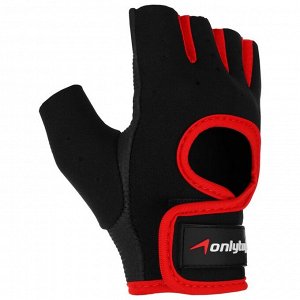 Перчатки спортивные ONLYTOP, цвет чёрный/красный