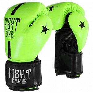 Перчатки боксёрские FIGHT EMPIRE, 14 унций, цвет салатовый