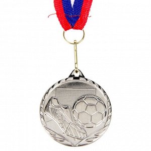 Медаль тематическая «Футбол», серебро, d=4,5 см