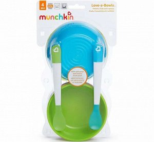 Munchkin - Набор Love-a-Bowls™ мисок с крышками и 2 ложечки. 6мес+