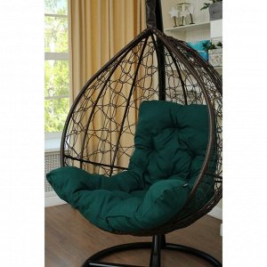 Подвесное кресло «Бароло», капля, цвет коричневый, подушка зелёная, стойка