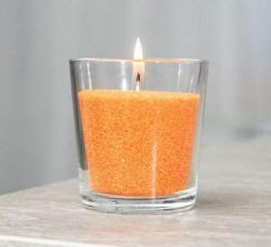 Насыпная свеча в гранулах, ваза "Лайт", восковая, цветная, оранжевый воск