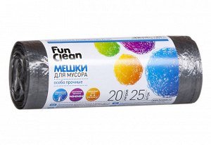 Мешки для мусора FUN CLEAN 20л 25шт особопрочные черный