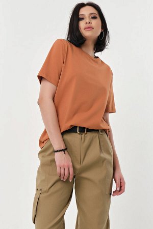 Футболка базовая хлопковая кэмел
