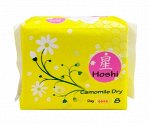 HOSHI Chamomile Dry с ароматом ромашки Прокладки гигиен, д/критич.дней дневные 4капли (240мм), 8шт
