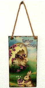 Декоративная табличка "Easter greetings" Модель: НА ФОТО
