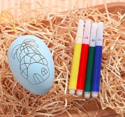 Творческий набор "Пасхальное яйцо" В наборе: 1 яицо + 4 фломастера Цвет и рисунок яйца: В АССОРТИМЕНТЕ