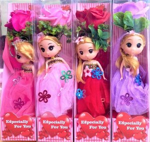 Подарочный набор Кукла-брелок с розой из мыла