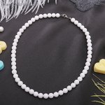 Бусы шар №8 &quot;Агат белый&quot;, 45см