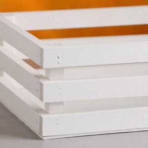 Кашпо для цветов Classic, 30x20x9.5 см, деревянное, белое