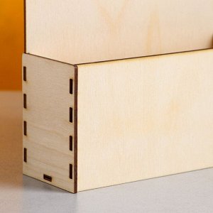 Кашпо деревянное 18x6x20 см Конверт "Двойной", натуральный Дарим Красиво