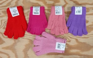 Перчатки детские вязаные одинарные цвета для Девочки