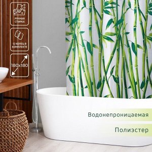 Штора для ванны Доляна «Бамбук», 180?180 см, EVA
