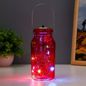 Ночник "Деллос" LED от батареек красный 7Х7Х17,5 см