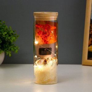 Ночник колба "Букет из красных цветов" LED от батареек LR1130 6,5х6,5х19 см RISALUX