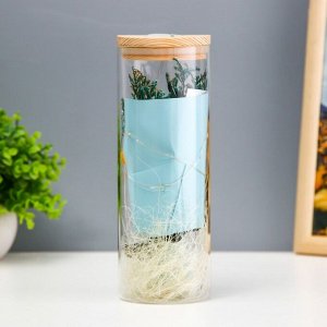 Фигурка светящаяся колба RISALUX «Букет с желтым цветком», LED-ночник, от батареек LR=1130 8x8x23 см
