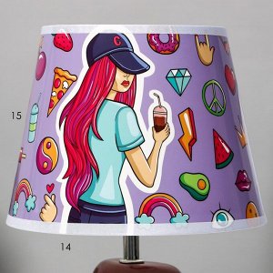 Настольная лампа с абажуром RISALUX «Девушка», Е14, 15 Вт, 20x20x32 см