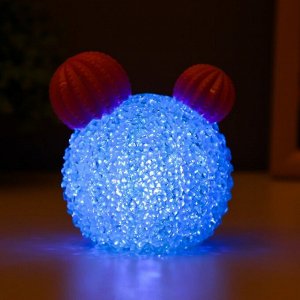 Фигурка светящаяся RISALUX «Кактусёнок», LED-ночник, 1 Вт, от батареек LR44, 9x9x6 см, МИКС