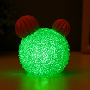 Фигурка светящаяся RISALUX «Кактусёнок», LED-ночник, 1 Вт, от батареек LR44, 9x9x6 см, МИКС