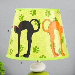 Настольная лампа "Котики" Е14 15Вт зеленый 20х20х30 см RISALUX