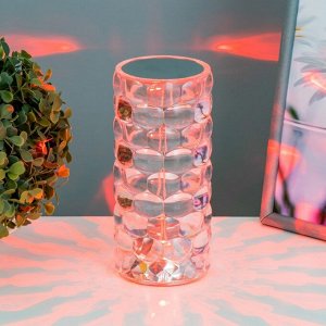 Настольная лампа с ПДУ «Призма» LED RGB сенсорная АКБ 8x8x18 см RISALUX