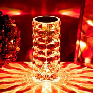 Настольная лампа с ПДУ «Призма» LED RGB сенсорная АКБ 8x8x18 см RISALUX