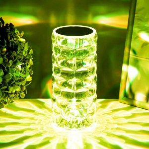 Настольная лампа с ПДУ «Призма» LED RGB сенсорная АКБ 8x8x18 см RISALUX