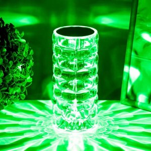 Настольная лампа с ПДУ «Призма» LED RGB сенсорная АКБ 8x8x18 см RISALUX