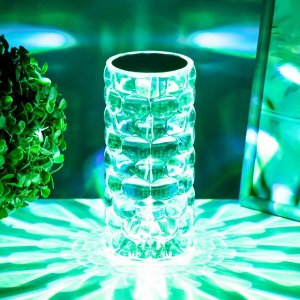 Настольная лампа с ПДУ «Призма» LED RGB сенсорная АКБ 8x8x18 см RISALUX