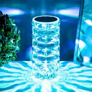 Настольная лампа с ПДУ «Призма» LED RGB сенсорная АКБ 8x8x18 см RISALUX