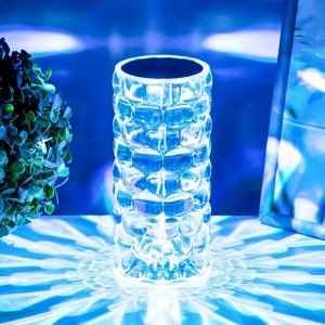 Настольная лампа с ПДУ «Призма» LED RGB сенсорная АКБ 8x8x18 см RISALUX