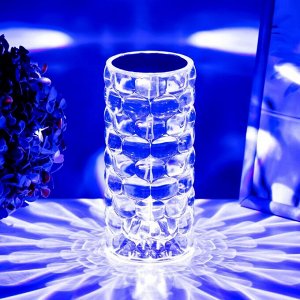 Настольная лампа с ПДУ «Призма» LED RGB сенсорная АКБ 8x8x18 см RISALUX
