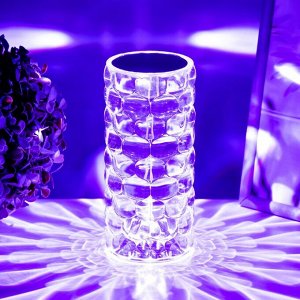 Настольная лампа с ПДУ «Призма» LED RGB сенсорная АКБ 8x8x18 см RISALUX