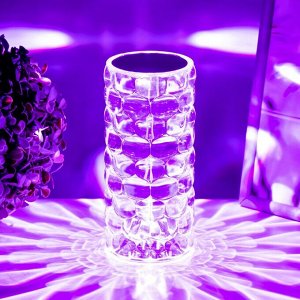 Настольная лампа с ПДУ «Призма» LED RGB сенсорная АКБ 8x8x18 см RISALUX