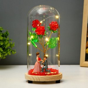 Фигурка световая в колбе RISALUX «Предложение», LED-ночник, от батареек 3xLR44, 10x10x21 см