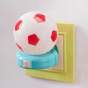 Ночник пластик от сети "Футбольный мяч" МИКС 8х5,5х5,5 см