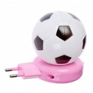 Ночник пластик от сети "Футбольный мяч" МИКС 8х5,5х5,5 см