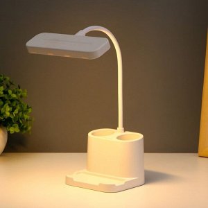 Настольная лампа сенсорная  "Артес" LED 5Вт USB АКБ белый 14х10х37 см RISALUX