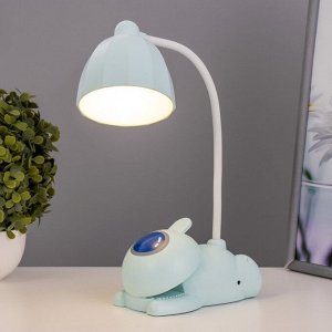 Настольная лампа «Робот» LED 5 Вт USB АКБ лазурный 11.8x7.8x31 см RISALUX