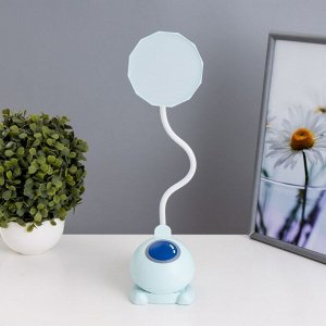 Настольная лампа «Робот» LED 5 Вт USB АКБ лазурный 11.8x7.8x31 см RISALUX