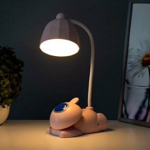 Настольная лампа «Робот» LED 5 Вт USB АКБ розовый 11.8x7.8x31 см RISALUX