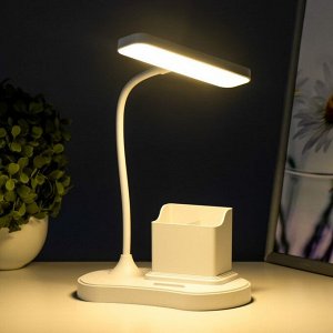 Настольная лампа "Деко" LED 3Вт USB АКБ белый 14x7x34 см RISALUX