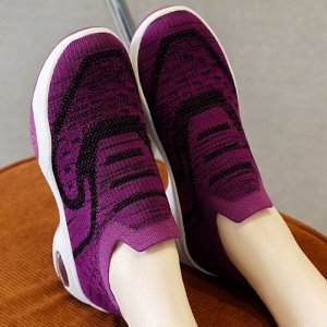 Кроссовки текстильные, легкие дышащие, на мягкой подошве, фиолетовый