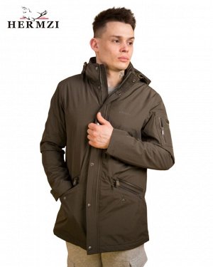 HERMZI. Мужская демисезонная Функциональная куртка с капюшоном + 7 шт карманов, цвет хаки