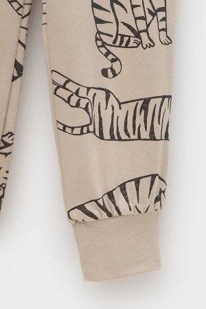 Пижама для мальчика Crockid К 1529 темно-бежевый, тигры