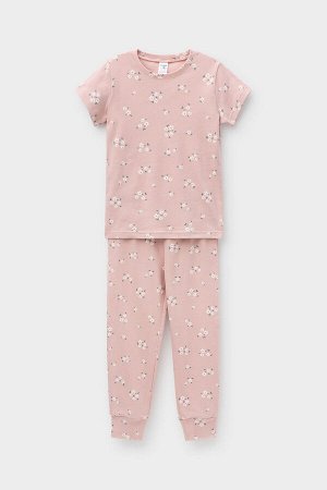 Пижама для девочки Crockid К 1597 ромашковое поле на дымчатой розе
