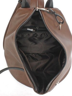 Рюкзак жен искусственная кожа ADEL-209/1в,  1отд+карм/перег,  кофе/черный 251693