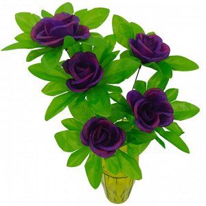 Роза Букет роз с декоративной текстильной зеленью.
Высота: 50 см.
Количество веток: 5
Диаметр цветка: 8 см
Материал голов: текстиль